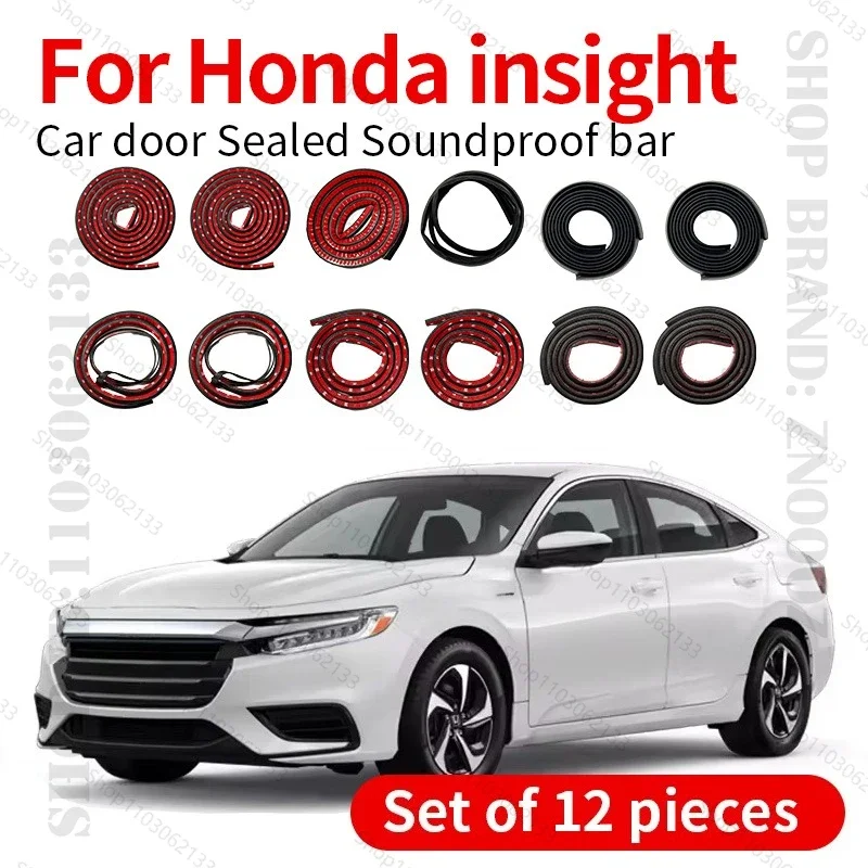 Car Door Seal Strip Rubber Double Layer Sealing Protector Soundproof Strip Dustproof Seal Strip 12PCS Set For Honda Insight