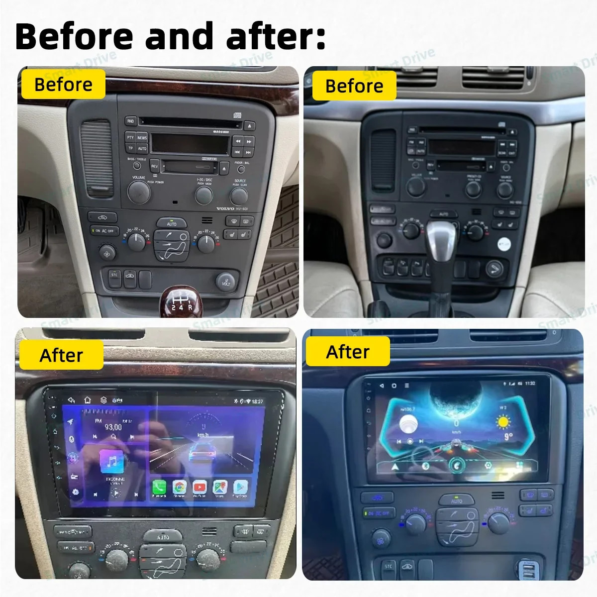 Car Radio For Volvo S80 1998 - 2006 2 Din Android Car Multimedia Player GPS Navigation Carplay Android auto Touch FM 4G Stereo