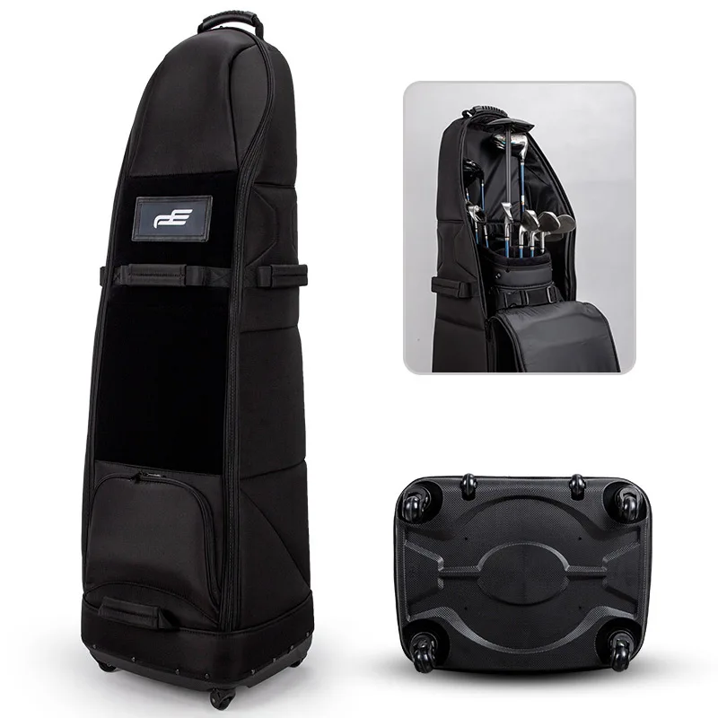 PLAYEAGLE New Golf Travel Bag with Wheels Nylon Airline Approved Carry Case Free Lock