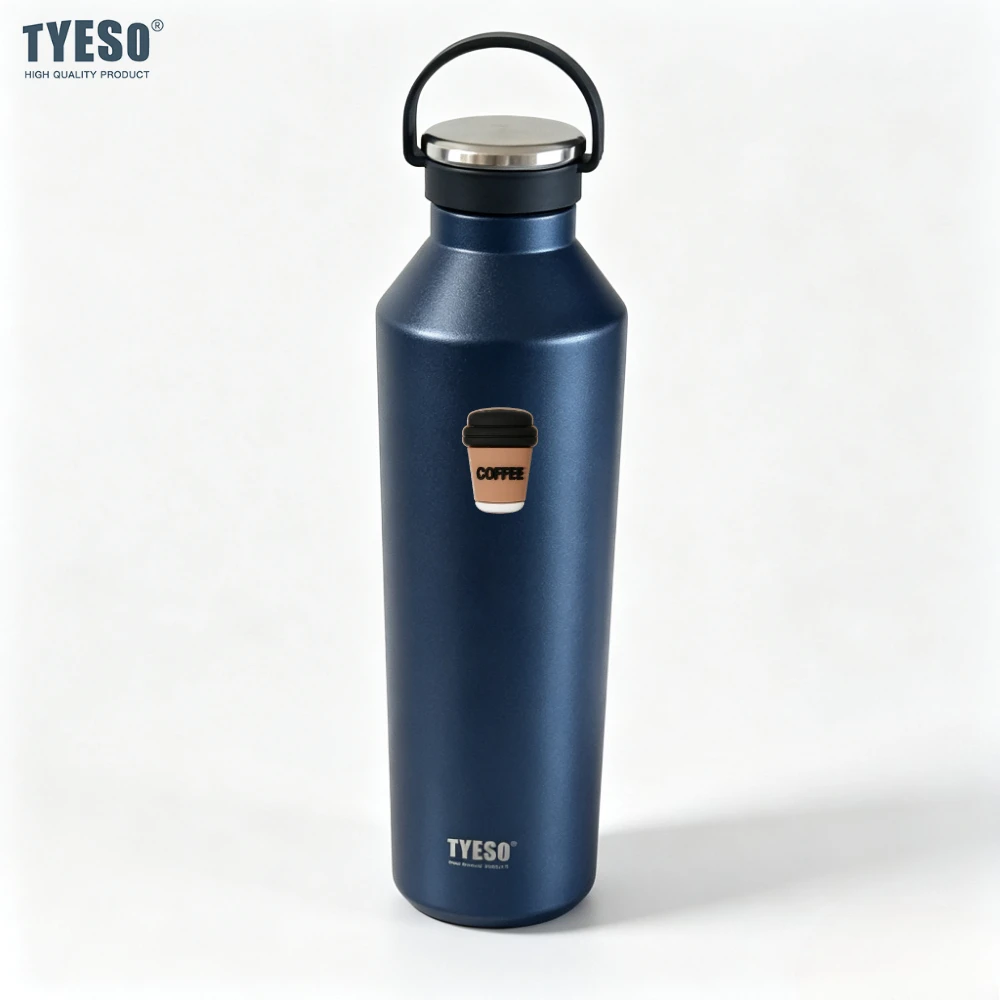 Tyeso 900ML Cute Stick Vacuum Flasks Insulated Bottle Durable Leak-Proof for Outdoor Sports Matte Finish Carry Handle Drinkware