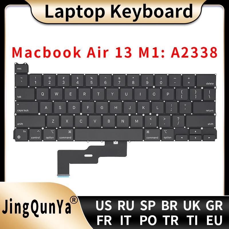 Imagem -01 - Macbook Pro Air 13 m1 Keyboard us uk ru Espanha Francês Alemão Árabe Brasil Italiano Turquia Portugal Thai Layout de Teclado A2338 macbook pro air 13 m1 keyboard us uk ru espanha frances alemao arabe brasil italiano turquia portugal thai layout de teclado a2338 01