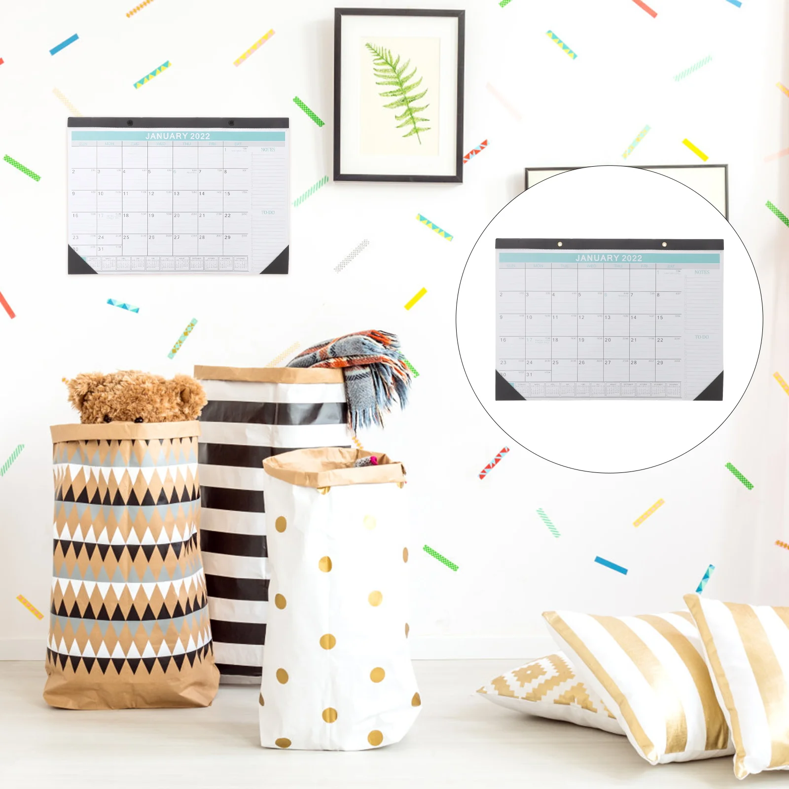 

2022 Desk Wall Calendar Schedule Planner Hanging Blue Office Monthly Plan Recording Calendars Household Time Management