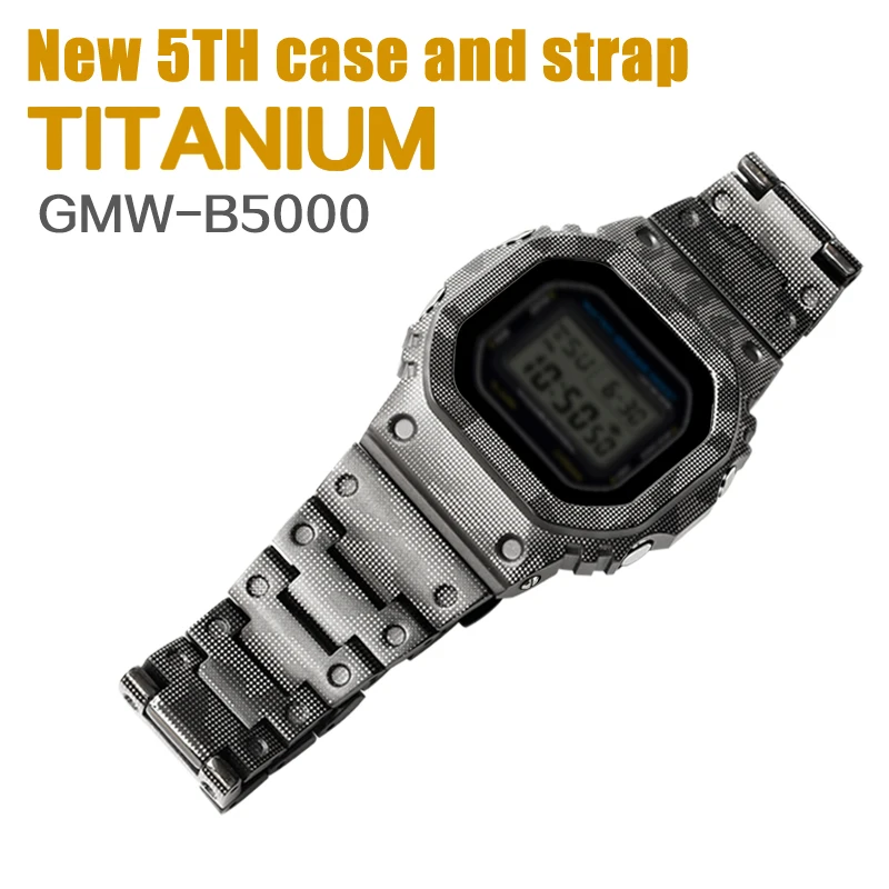 

Titanium alloy GMW-B5000 Camouflage Case Mod Kit For Casioak Watch GMWB5000 Mech Style Metal Bezel Strap With Refit Tools
