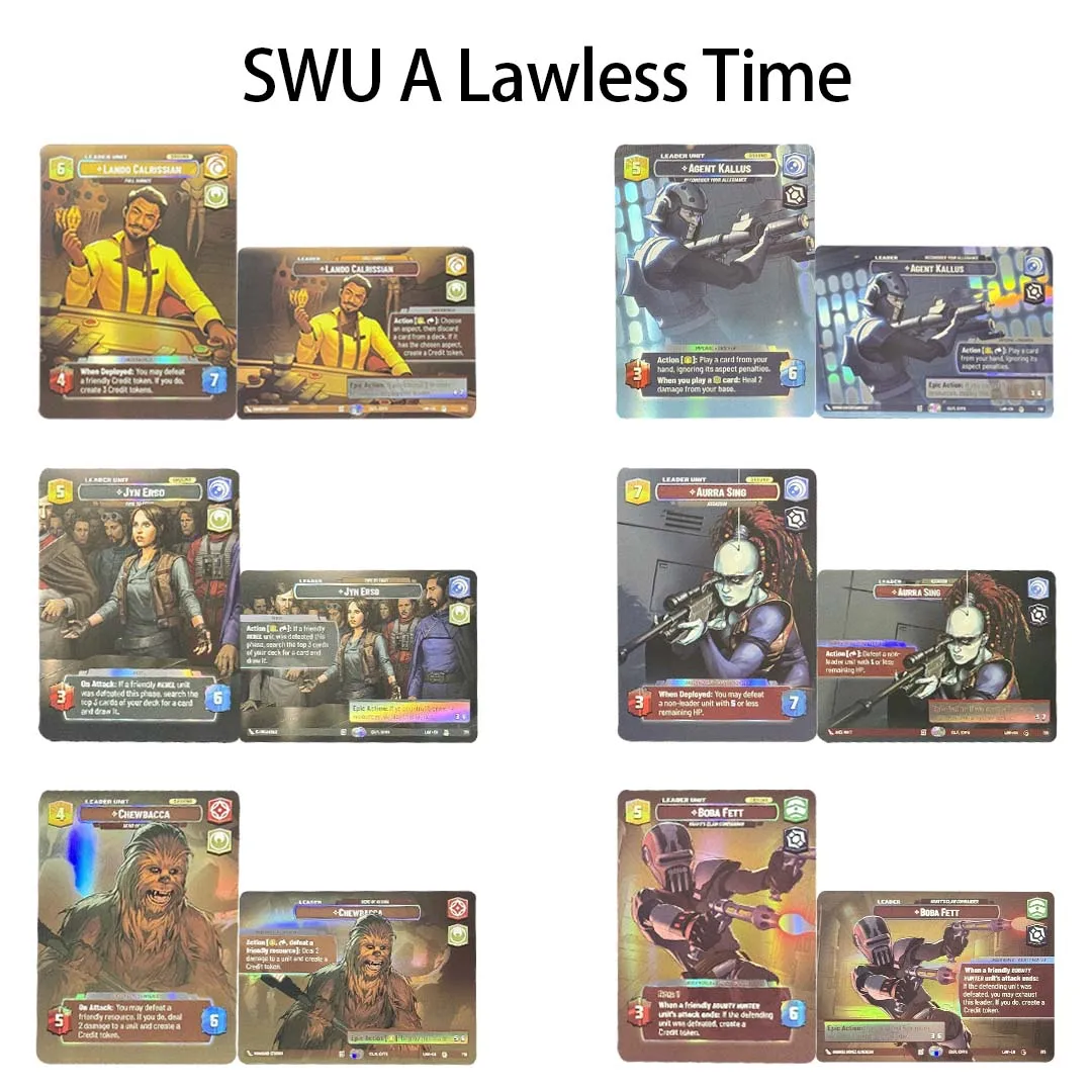 Tarjetas de Líderes de Star Wars Unlimited SWU, Tarjetas Réplica Holográficas Premium, Tarjetas Coleccionables SWU TCG