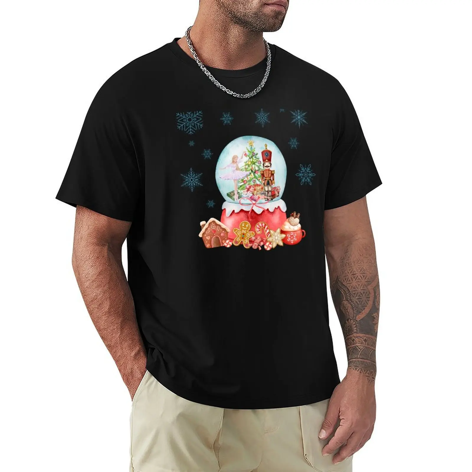 Bola de nieve Cascanueces bailarina Navidad camiseta fútbol camiseta moda camisas camiseta hombres 100 ℅ algodón
