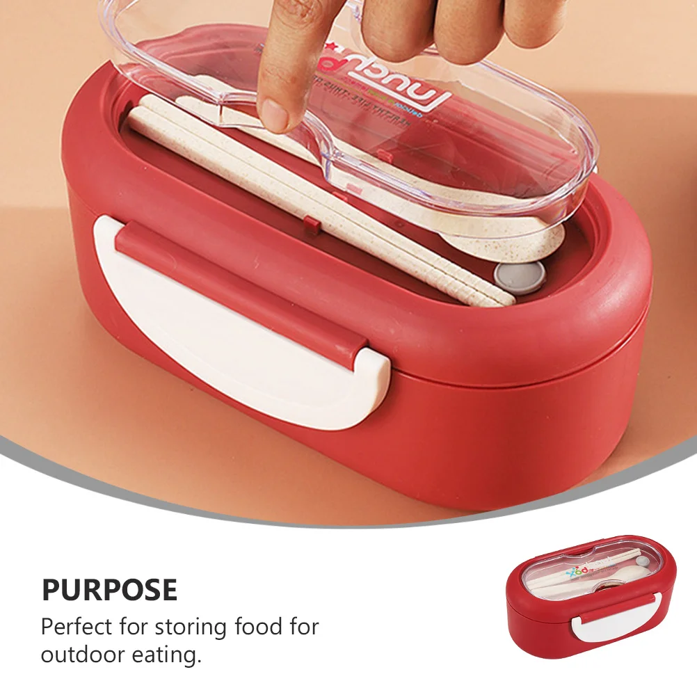 

1 set 1 Set Portable Bento Food Container Leak Proof Lunch Box For School Work Picnic Camping Plastic Bento Lunch Box