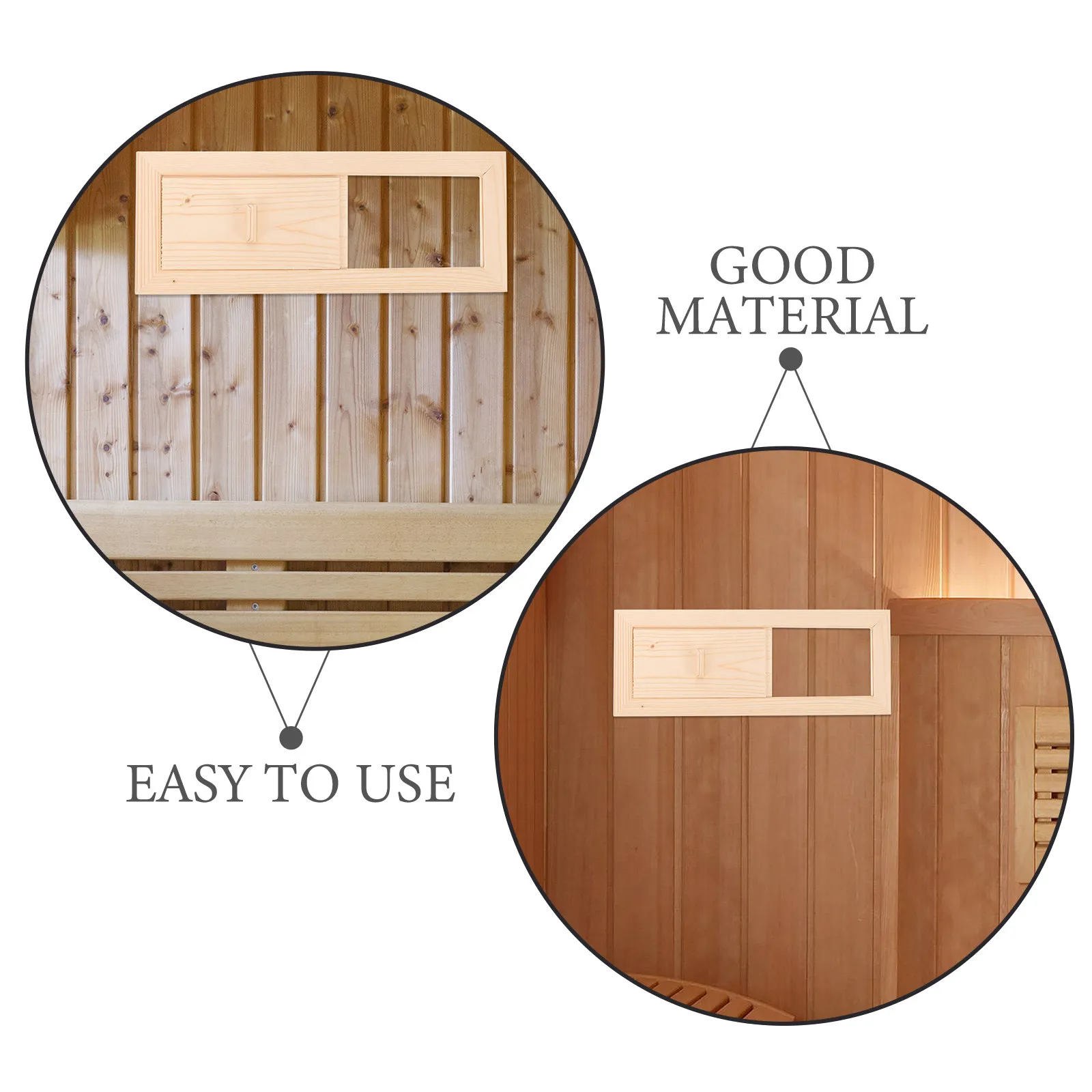 2Pcs Sauna Air Vent Rectangle Wooden Adjustable Ventilation Panel Manual Sliding Cover for Steam Room Vent Grille