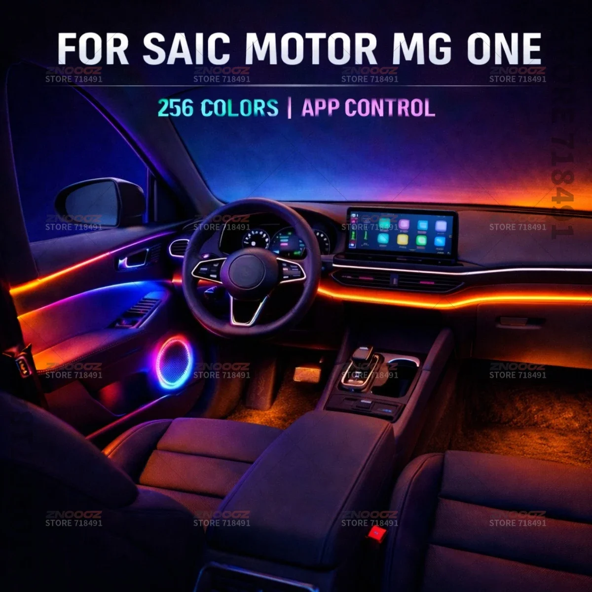 22in1 RGB Car Interior Acrylic Car Ambient Lights Hidden Acrylic Strip Decoration Atmosphere Accessories For SAIC Motor MG ONE