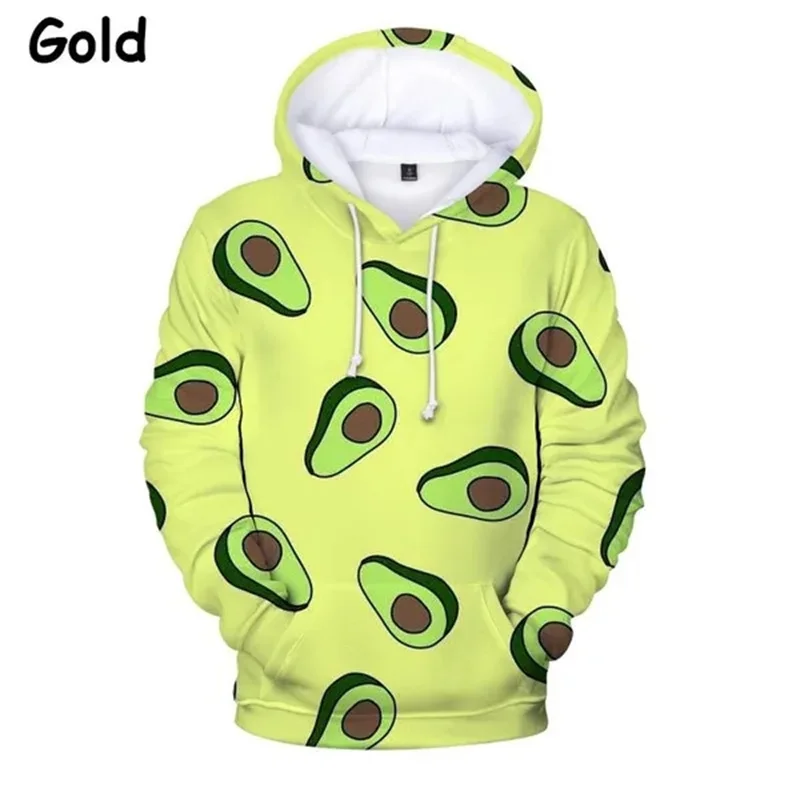 Avocado 3D Printed Hoodie Women And Men Fashion Personality 3D Hooded Sweatshirt Casual Outdoor Long Sleeve Pullover Sweatshirt