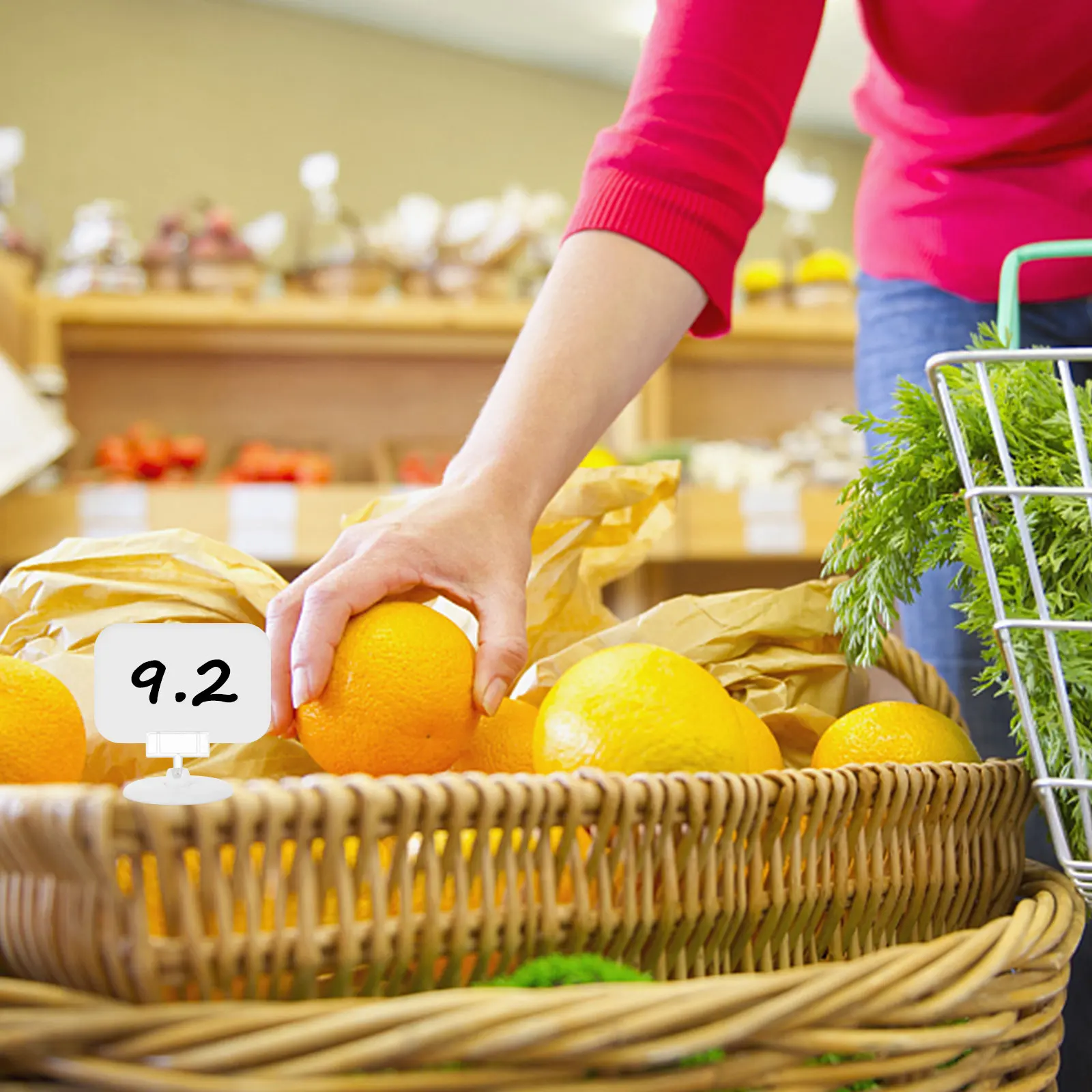 

10Pcs Round Clip Price Tag Holder High Grade Plastic Advertising Display Stand for Shops Restaurants Banquets Office