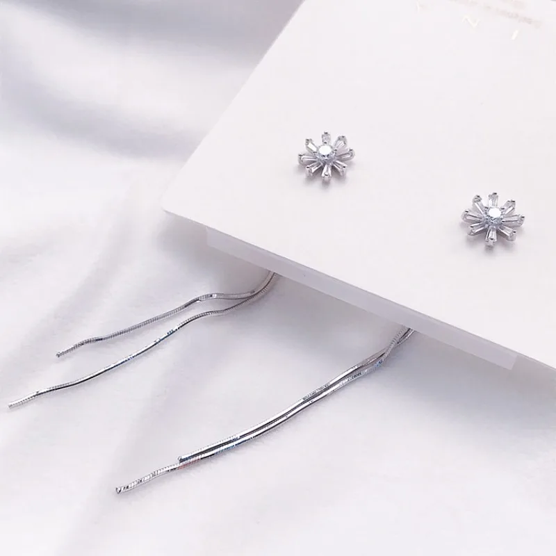 

Серебряные серьги-кисточки S925 в виде змеи