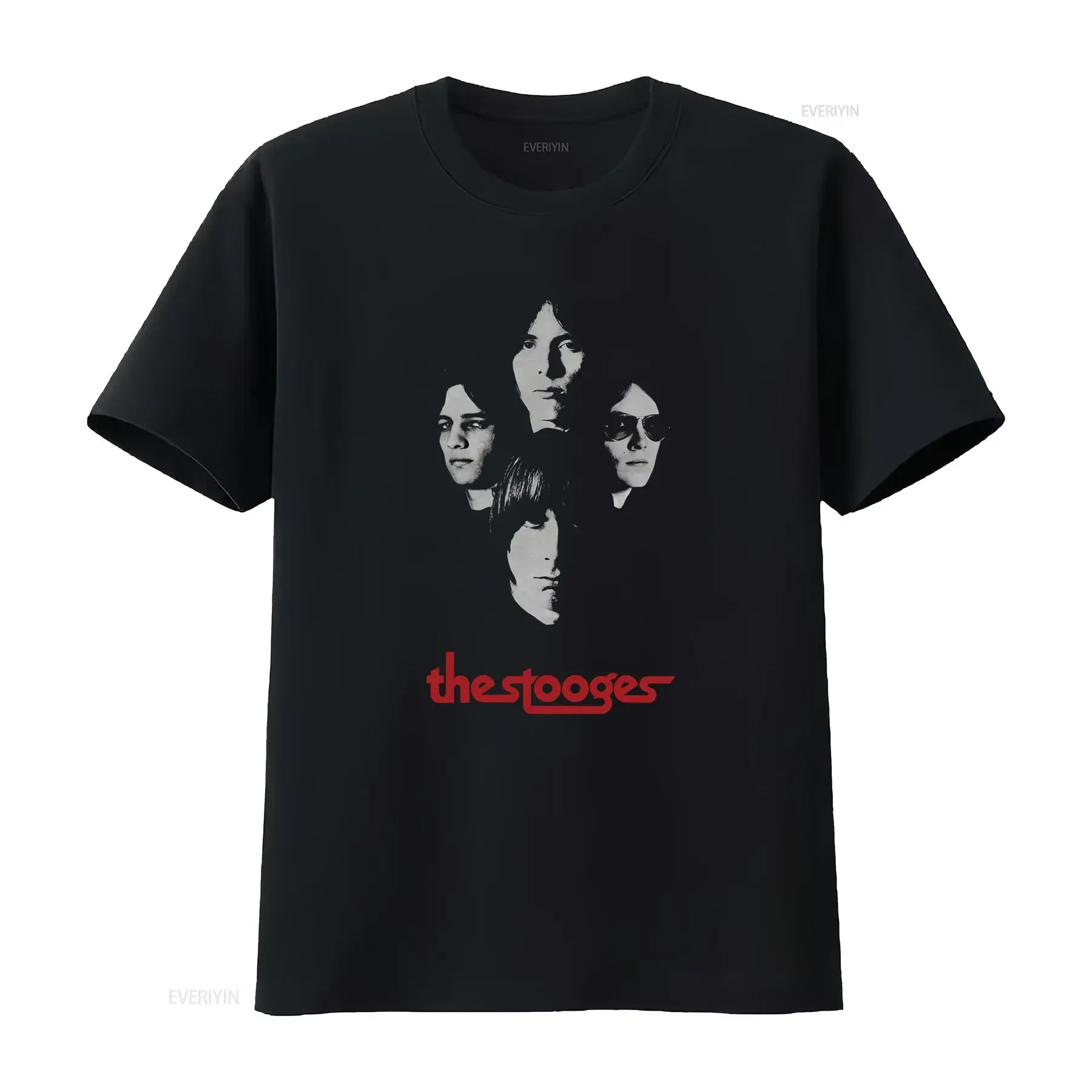 Iggy The Stooges T Shirt Group Shot vintage Washed Versatile Comfortable Slightly Soft Unisex homme Top For Everyday Wear