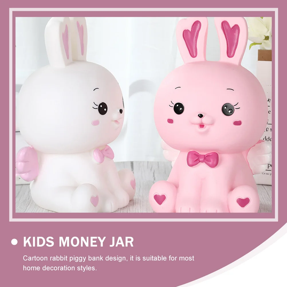 Schattig Konijn Geldpot Kindermunthouder met Platte Basis Stabiele Desktop Spaardoos Verjaardag Nieuwjaar Cadeau Idee Desktop Spaarpot