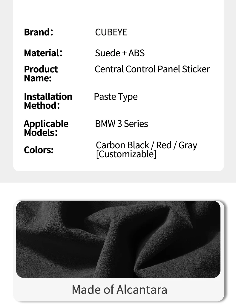 Für BMW 3er G20 G21 G28 Mittelkonsolen-Panel und Knopfabdeckung, Zierrahmen-Aufkleber, hergestellt aus Alcantara, Auto-Innenraum, individuelles Zubehör – Detail 4