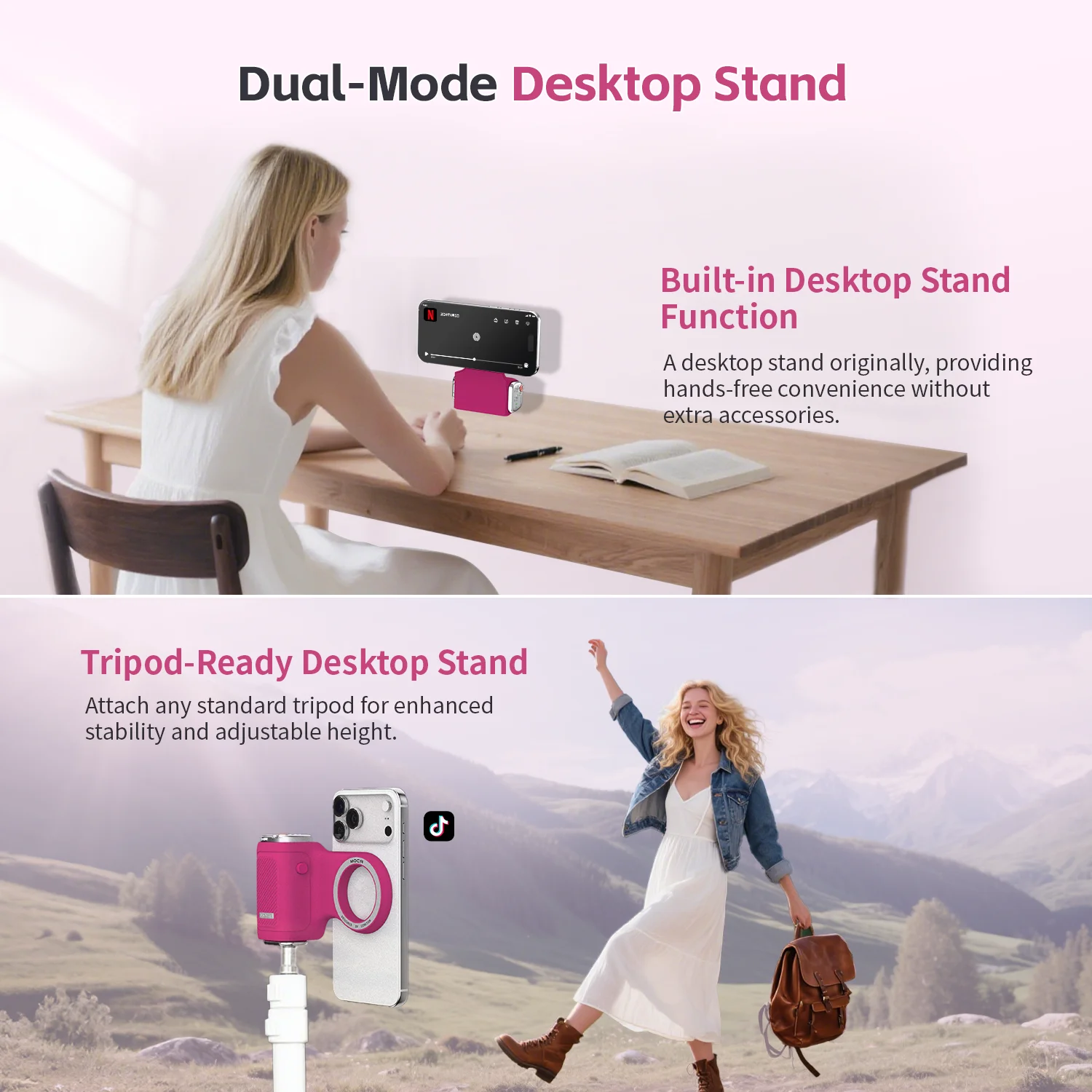 مقبض تحكم عن بعد بمقبض هاتف مغناطيسي من COMITOK لهاتف iPhone - استخدام بيد واحدة مدونة فيديو/Selfie مغناطيس قوي مضاد للانزلاق وقبضة ثابتة