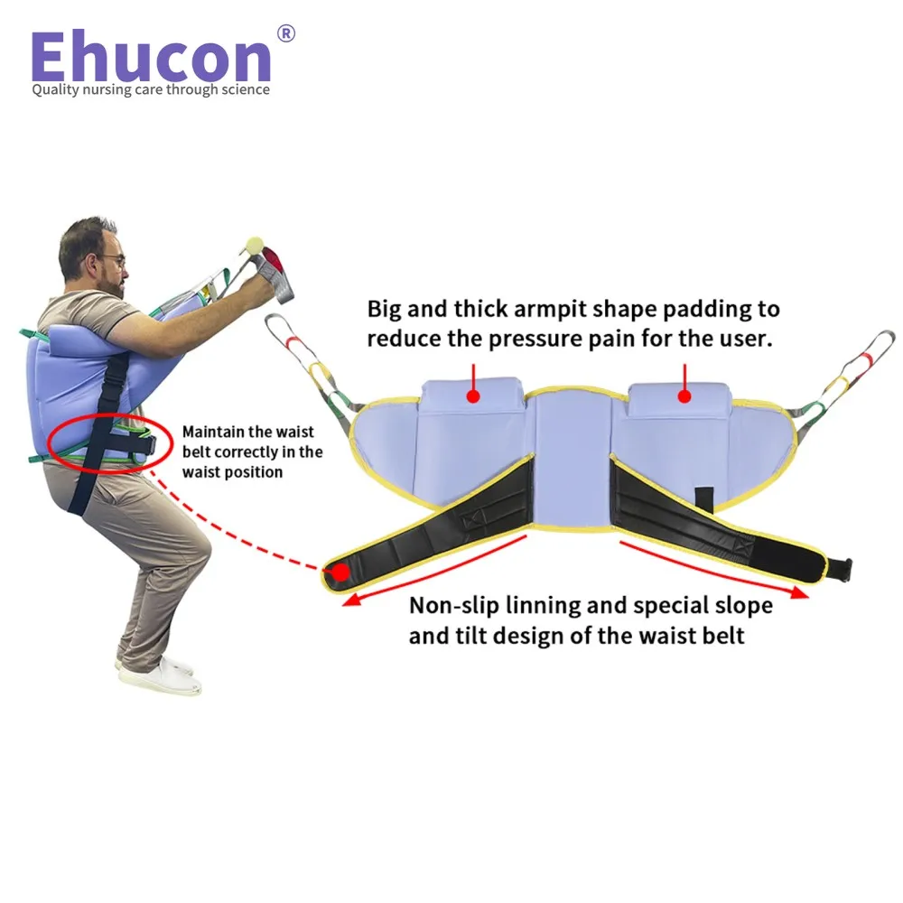 Ehucon Sit to Stand Padded Patient Lift Sling,500lbs Safety Loading Weight, Stand Assist Patient Hoist Transferring and Raising