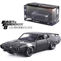 Jada 1:32 Fast and Furious Alloy Car 1972 Plymouth GTX Metal Diecast Classic Street Race Model Toy Collection For Children Gift