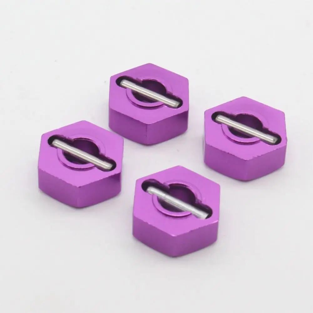 

4pcs Aluminum RC Wheel Hex Nut HSP 12MM Hexagonal Wheel Seat 102042 02100 1/10 Upgrade Pins Drive Hubs for 4WD RC Car Himoto