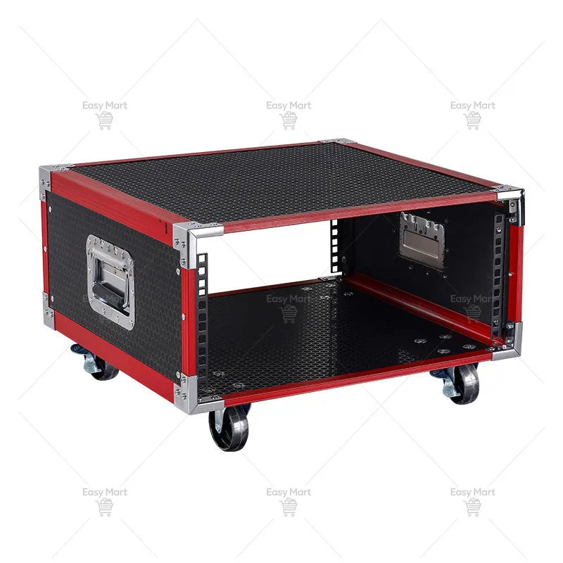 Outdoor Shockproof Rack Case - 10U/12U/16U Portable Flight Case for Audio, Reinforced Alloy Frame