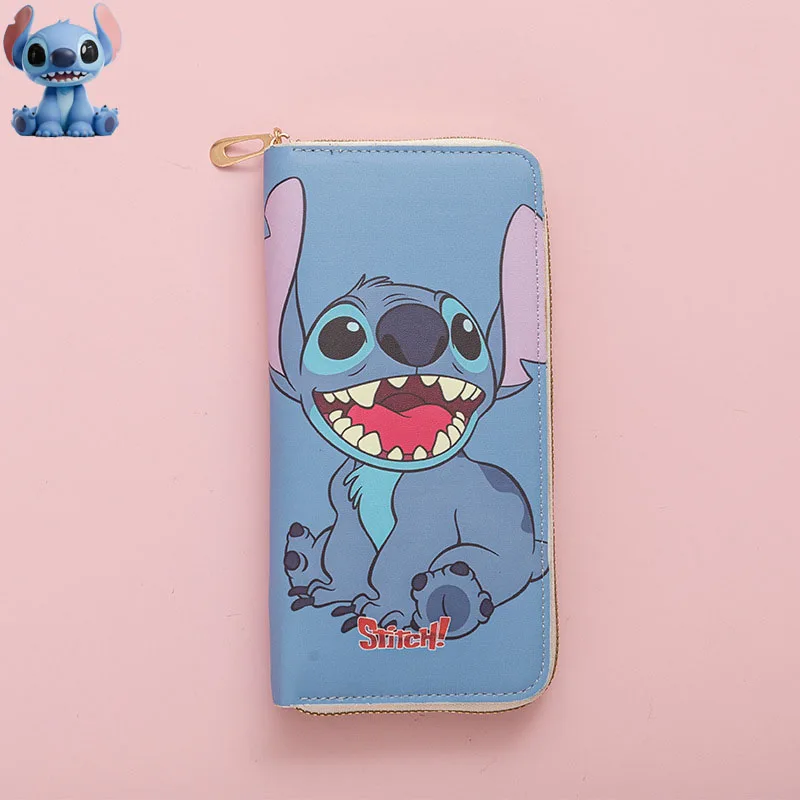 Monedero de Lilo y Stitch para niña, cartera Kawaii de Disney Stitch, regalo de cumpleaños para niños, bolso de mano con figuras de Anime, venta al por mayor