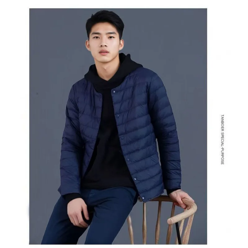 Winter Down-padded Jacket for Men Short Style Thin Inner Liner Thin Close-fitting and Warm Men's Close-fitting Jacket