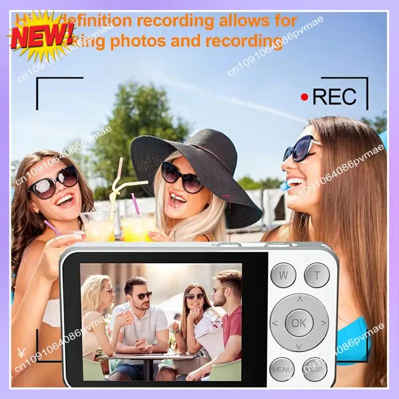 كاميرا T24C 4K 20MP CCD الرقمية مع التركيز التلقائي كاميرا فيديو مدمجة 18X تكبير مضاد للاهتزاز بطاقة 32 جيجابايت للأطفال الطلاب #4