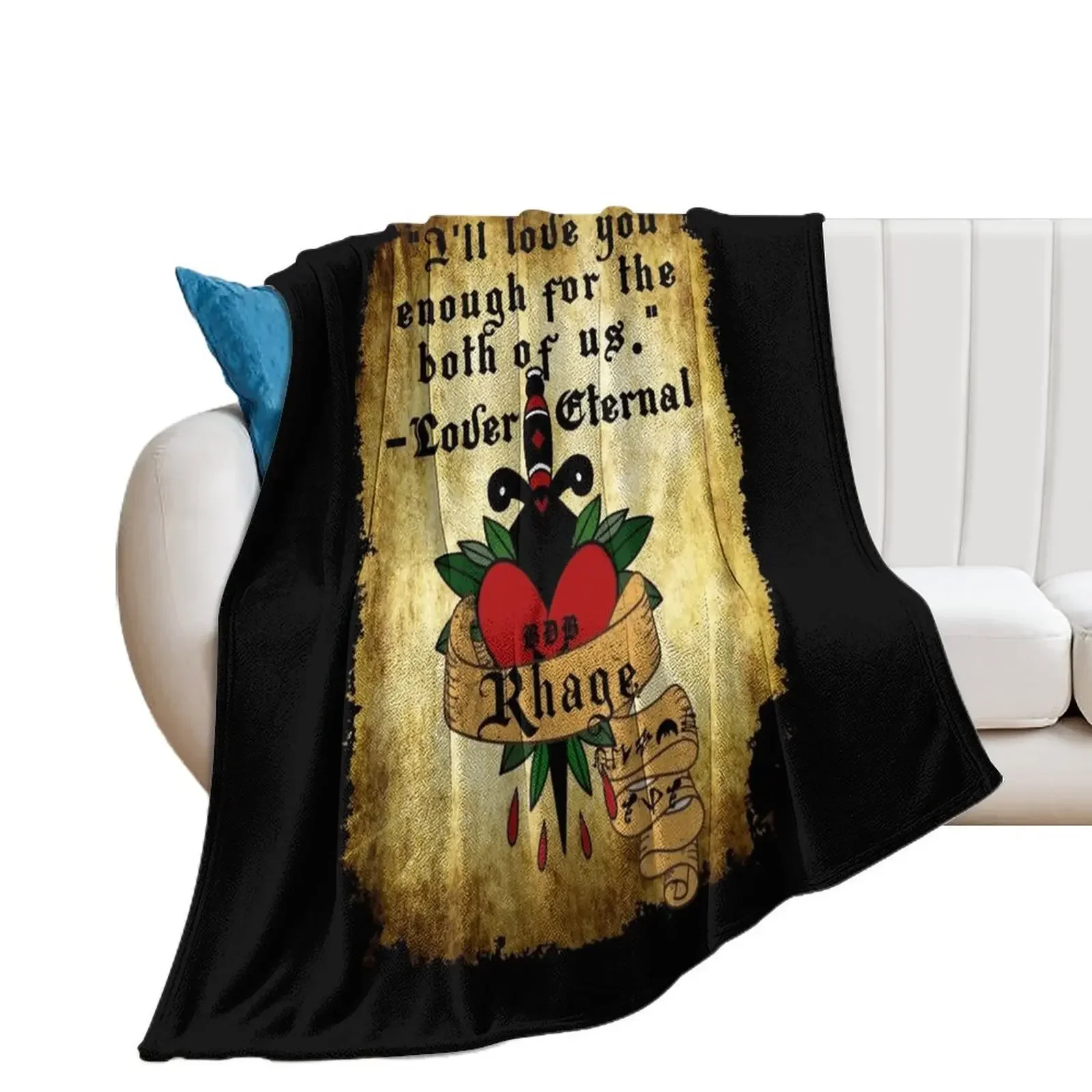 black dagger brotherhood Rhage quote Lover Eternal Throw Blanket decorative Custom For Decorative Sofa Blankets