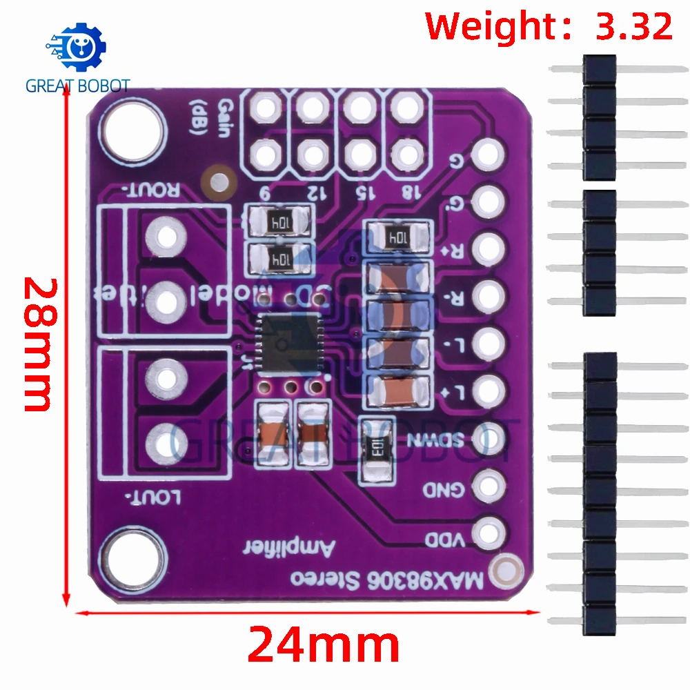 1~10PCS CJMCU-98306 MAX98306 Stereo Amplifier Board 3.7W Class D/AB Audio Module Embedded Projects