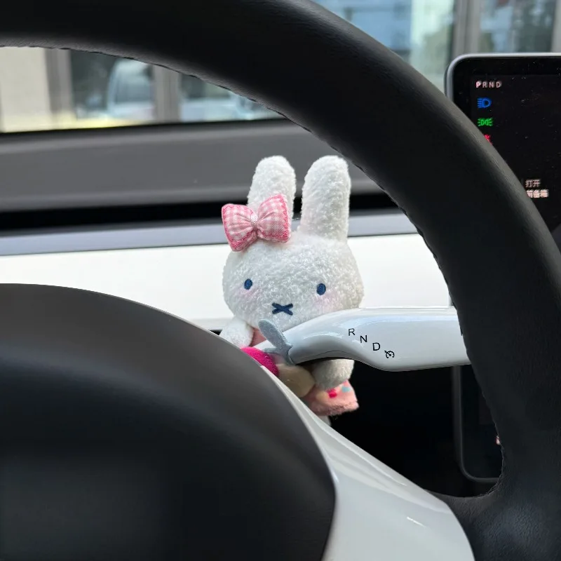 Kawaii Miffy Strawberry Cherry Car Control Lever Decoration Turn Signal Wiper Switch Cover Column Shifter Ornament New Car Gift
