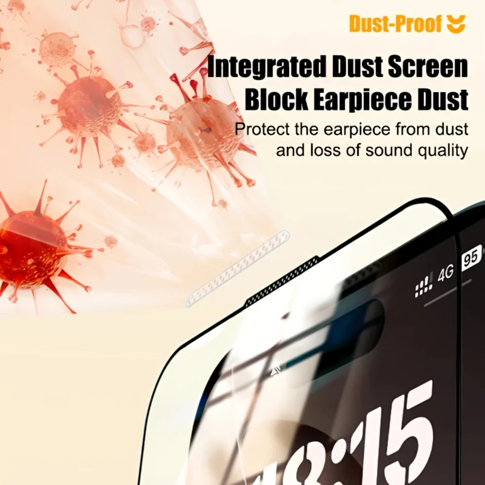 NNBILI 4 قطعة واقي شاشة من الزجاج المقسى مناسب لهاتف iPhone 17 16 15 Pro Max 14 13 12 11 Pro Mini XR XS Max زجاج واقي