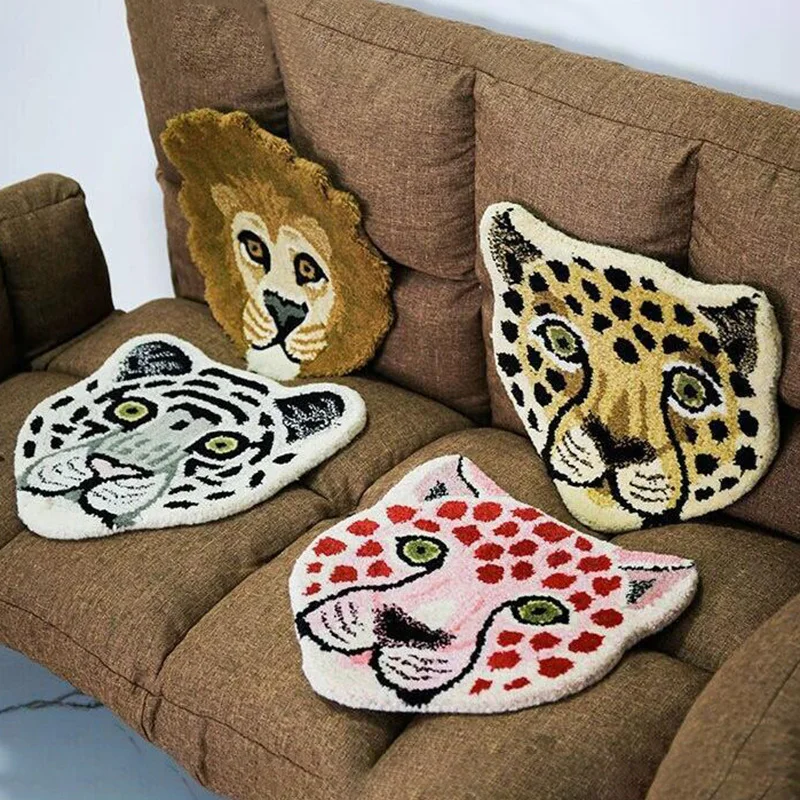 Nordic 3D Wild Animal Carpet Rug Giraffe Tiger Chair Cushion Anti Slip Bathroom Floor Mat Bedroom Bedside Carpet Furry Doormat - Image 3