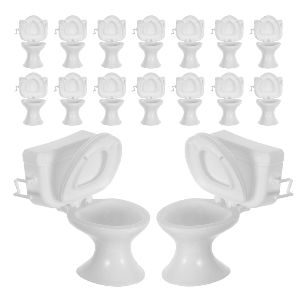 

16Pcs Miniature Toilet Seats Realistic Plastic 112 Scale Bathroom Furniture Accessories for Dollhouse Bath Setup Decorative Mini