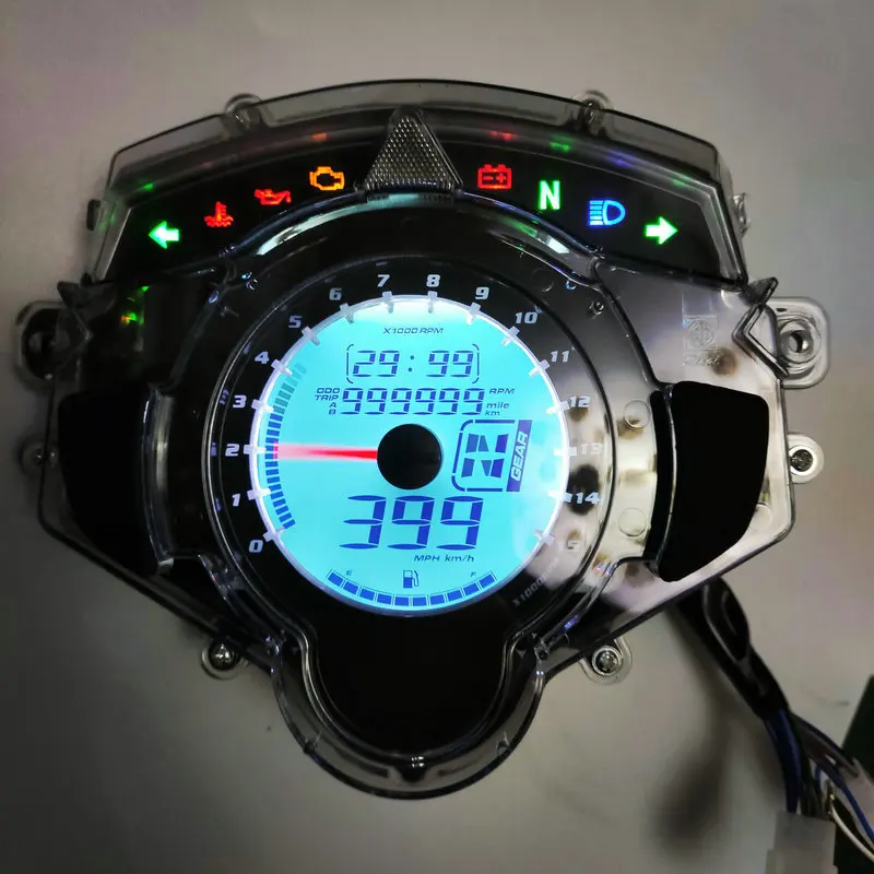 

Intelligent Library 7 Color Digital LCD Motorcycle Speedometer For LC135 Electric Bike