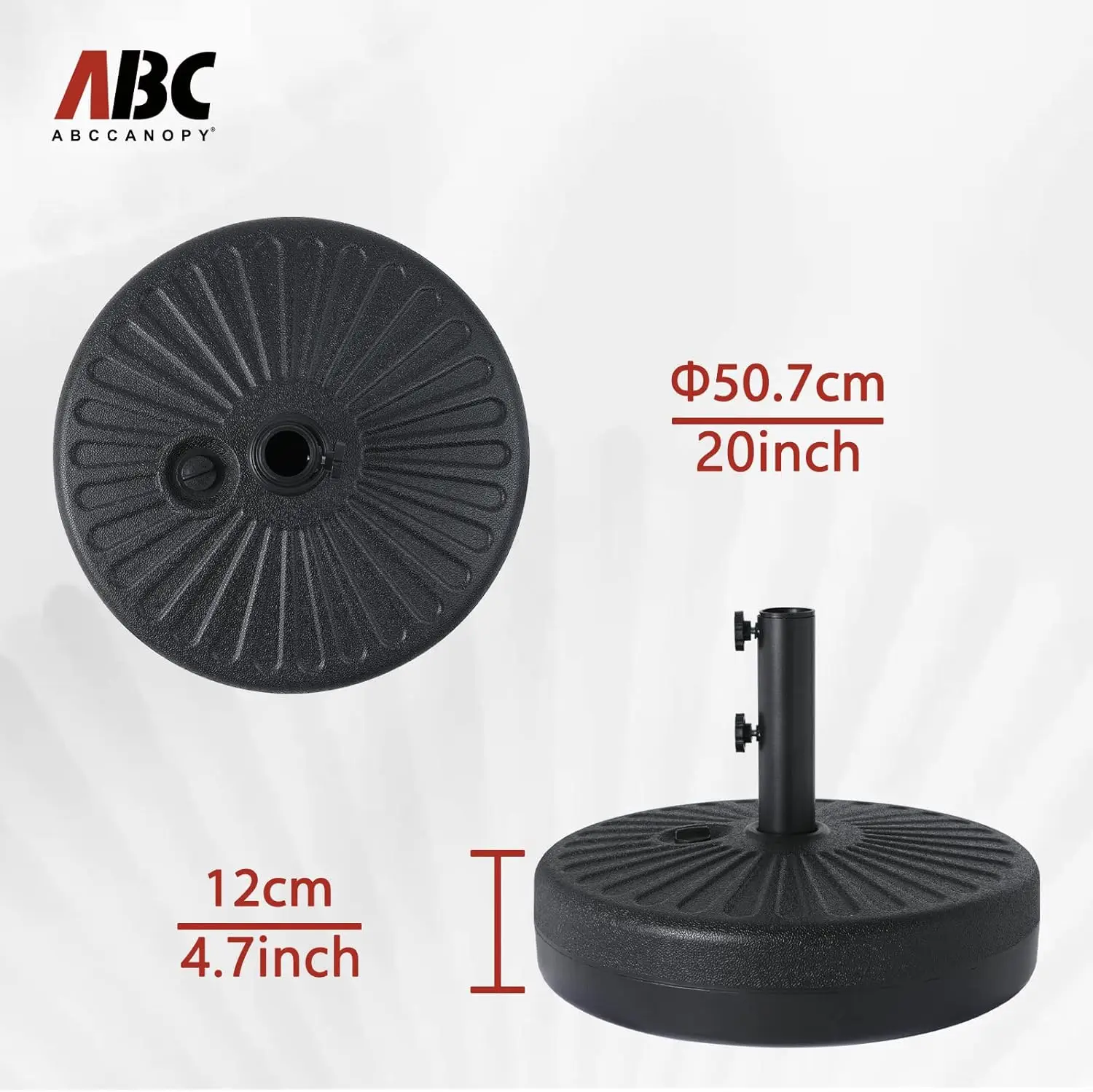 48.5lbs Umbrella Base Water Filled Stand Market Patio Outdoor Heavy Duty Umbrella Stand Holder(Black)