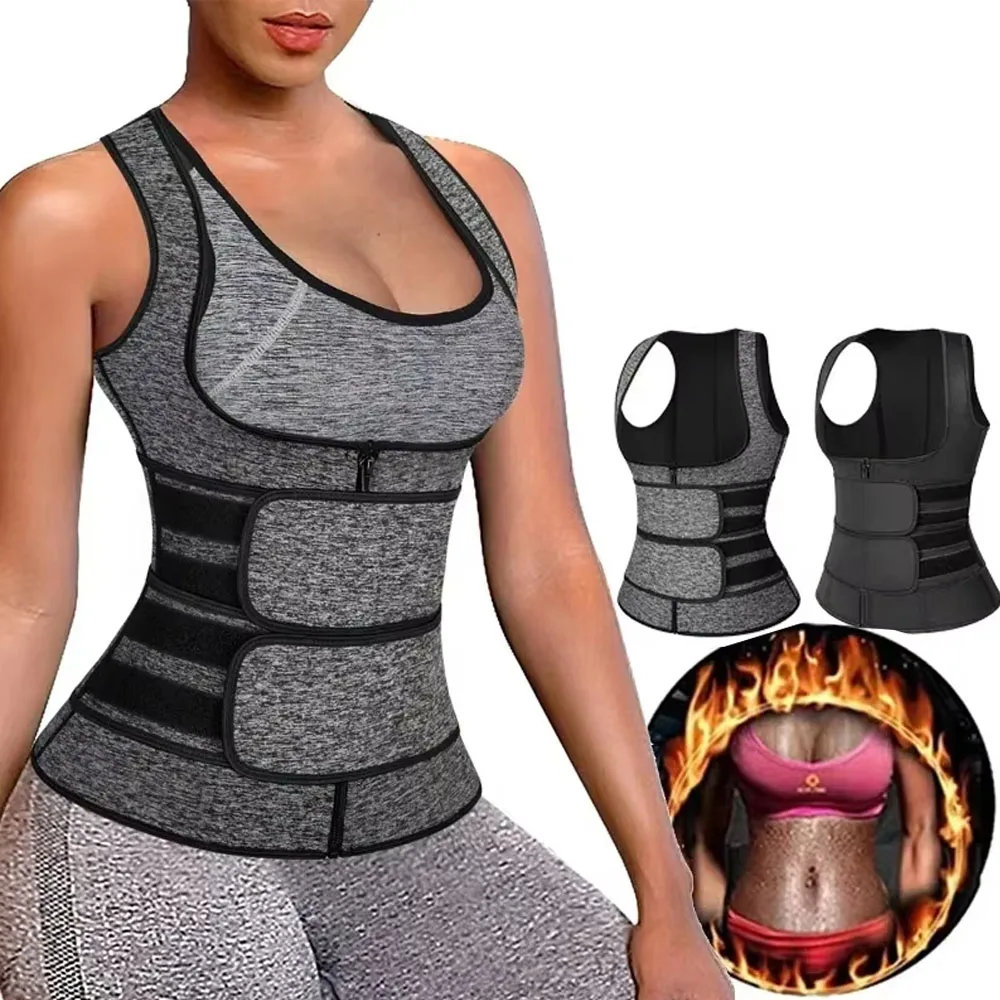 Damen Taillentrainer-Weste, Neopren-Sauna-Schwitzanzug, Schlankheits-Korsett, Workout-Top, Shapewear, Fitness-Trimmer-Gürtel