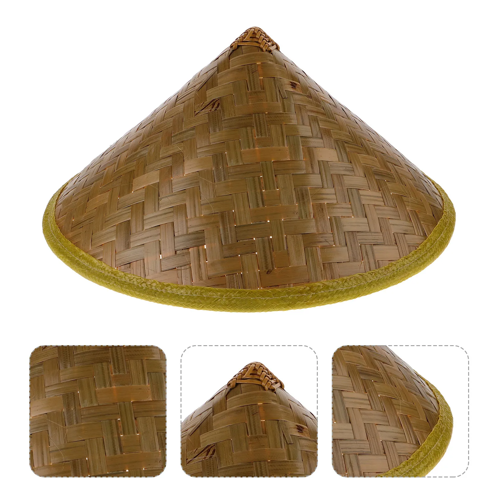 1 Pieza de Sombrero Japonés Samurai de 43 cm, Sombrero de Bambú Tejido a Mano para Disfraces Asiáticos, Cosplay, Actuaciones de Danza, Ligero