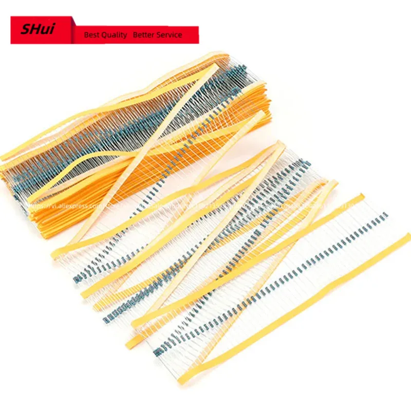 Résistance à film métallique, 1k ohms, 1/4W, 1k, 1kohm, 100 W, 0.25 ROHS, 1% pièces