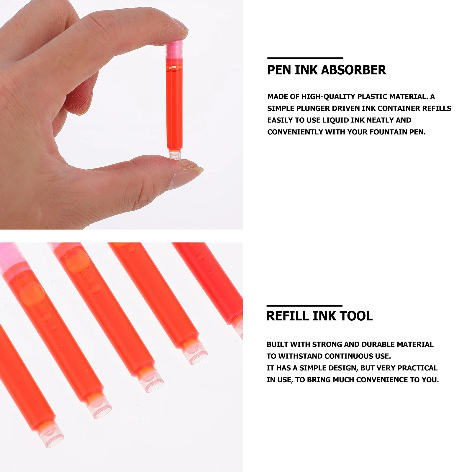 

50Pcs Universal Fountain Pen Ink Converter Liquid Ink Absorption Pen Refill Tool for Stationery Students Stationery