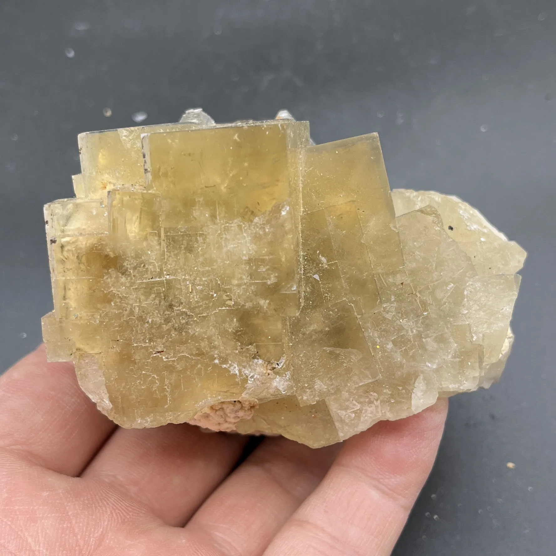 

Large particle cube QR code natural Beijing yellow fluorite cluster mineral specimen stone and crystal quartz healing crystal