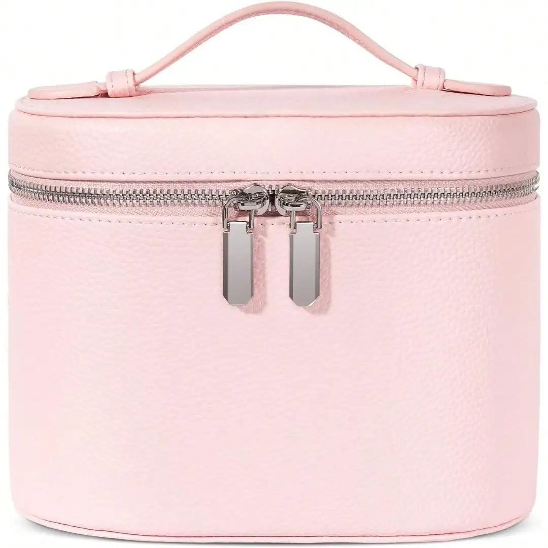 Travel Cosmetic Bag with Handle & Compartments, Portable Toiletry Organizer for Women, Multi-Compartment Makeup Storage Bag for Weekend Trip Gym