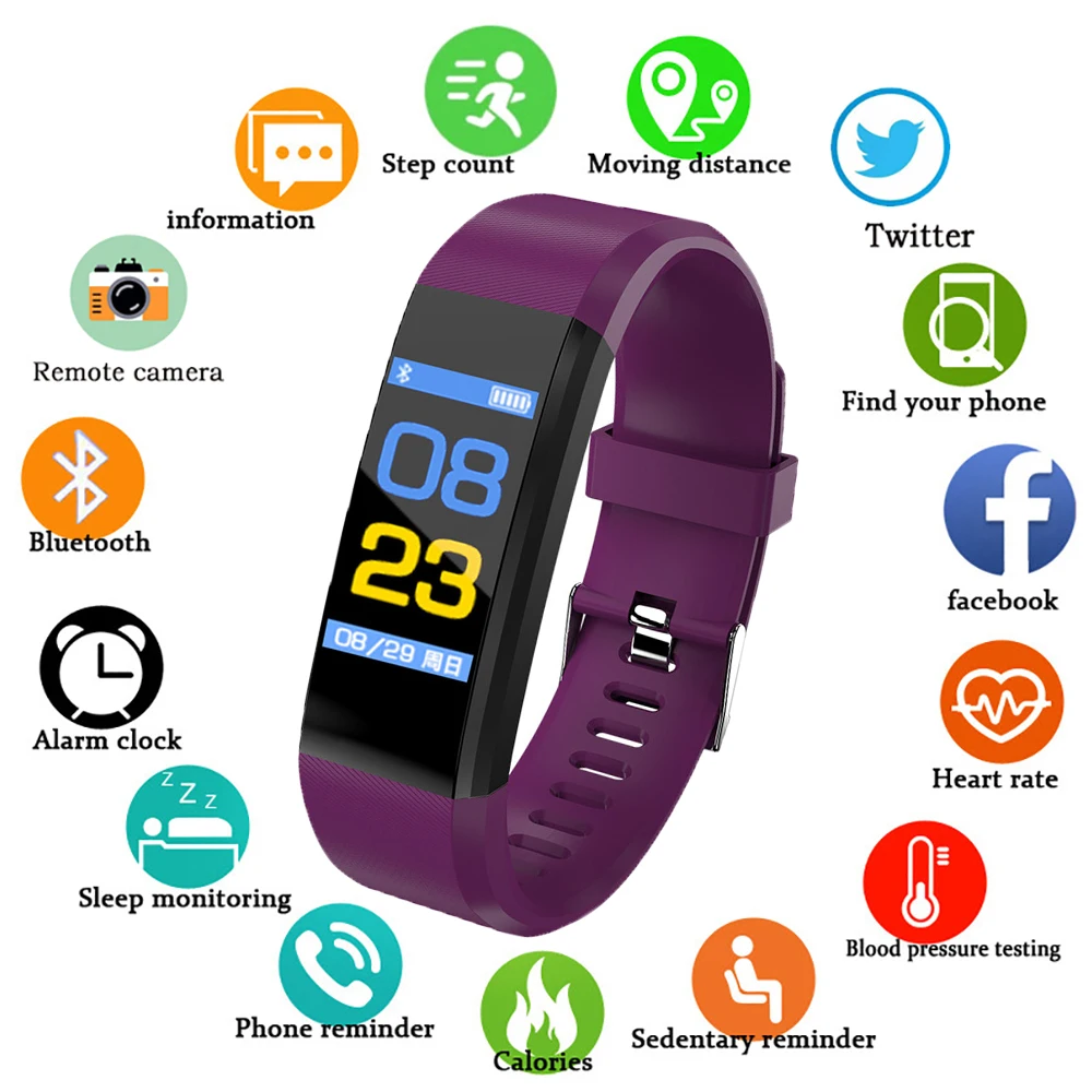 115Plus Wireless Charging Smartwatch Bluetooth Calls Smartwatch Sports Fitness Tracker Waterproof Smartwatches For Men Women