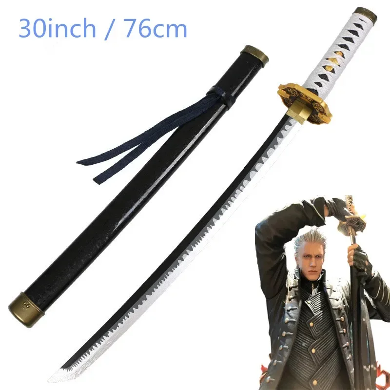 Cosplay Devil May Cry Wood Zusammengebautes 30-Zoll-Katana-Waffeenschwert Rollenspiel 76 cm Virgil Nero Enma Dämonenmodell