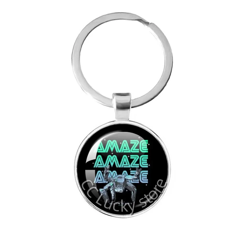 Ryan Gosling Project Hail Mary Laser Reflective 25mm Round Keychain Decorations Collectibles Gifts For Friends