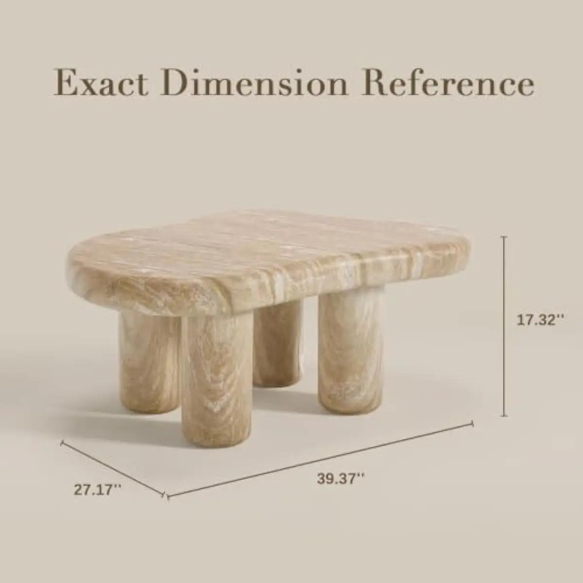 39 inch cloud shaped faux marble coffee table with honey onyx finish sculptural living room centerpiece lightweight concrete fra