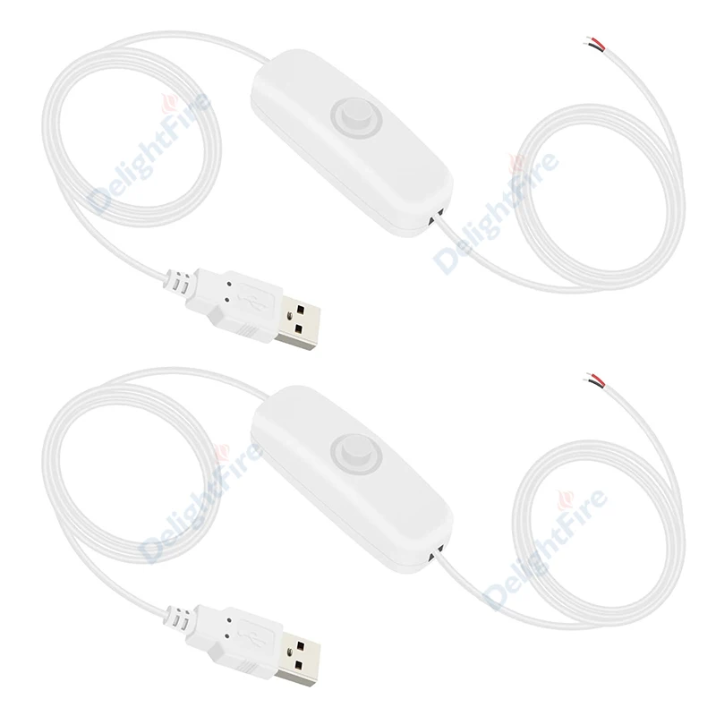 3/5/10PCS Pigtail USB Cable With Switch ON OFF 22AWG Power Extension Cable For LED Strip Light Lamp Bulb Fan USB Gadget DIY