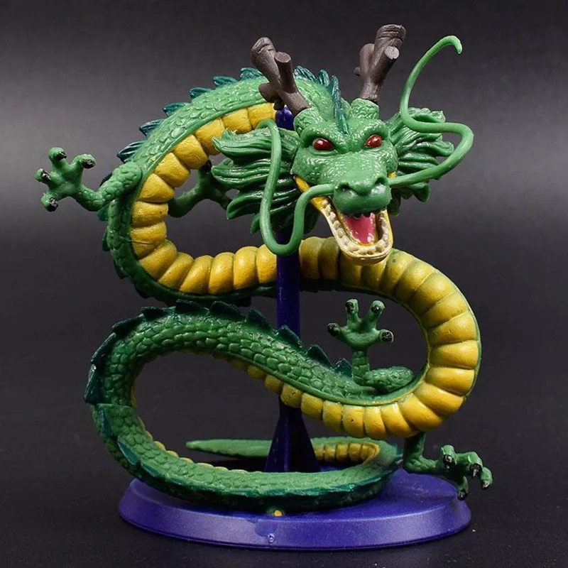 10cm Dragon Ball Animation Figure Shenlong Little Green Dragon Toy Doll Model With Base Cake Ornament Ornament Kids Xmas Gift