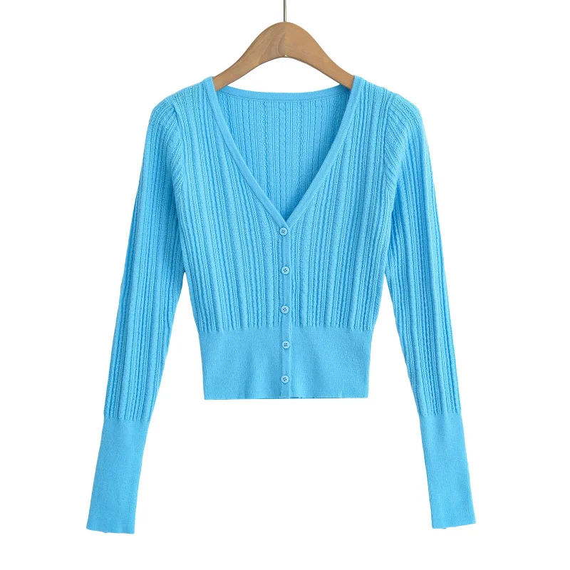 Koreanischen Stil Slim Fit Gestrickte Pullover für Frauen2025Herbst Neue Pure DesireVButtoned Kragen Innere Schicht Langarm Strickjacke Top