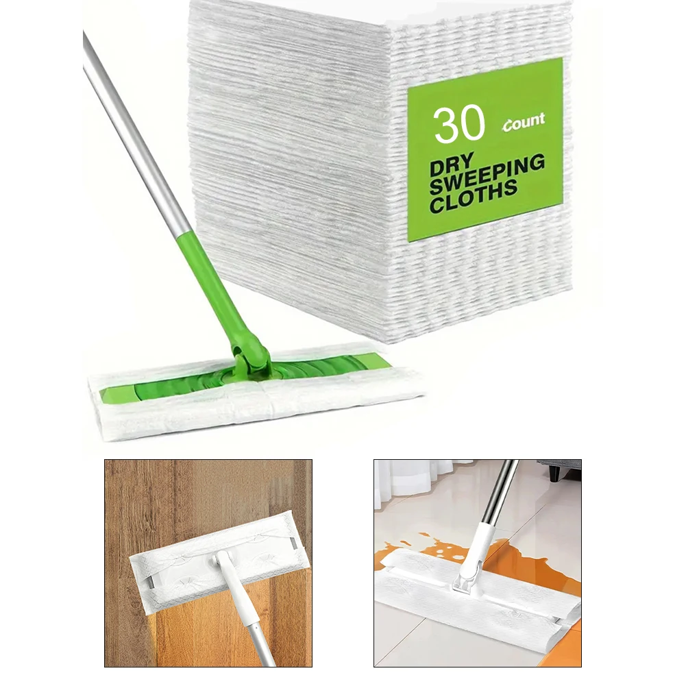 Hard Floor Mop Disposable Duster Mop Pads Strong Fiber Cloth Environmentally Conscious Choice Floor Maintenance