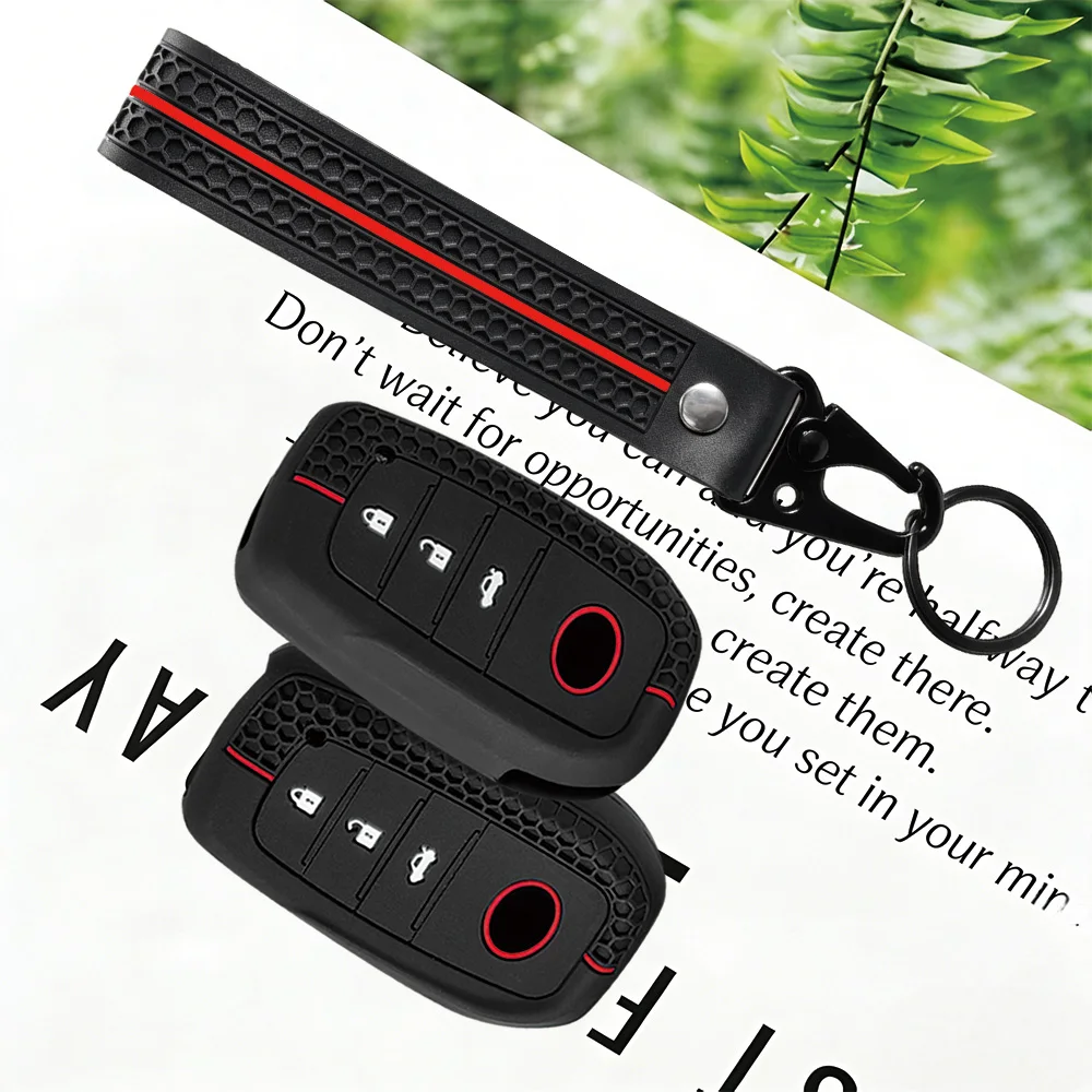 Keychain For Toyota Corolla Hatchback Cross Yaris Cross Prius Hilux Land Cruiser LC200 LC250 LC300 Silicone Car Key Case Cover - view 2