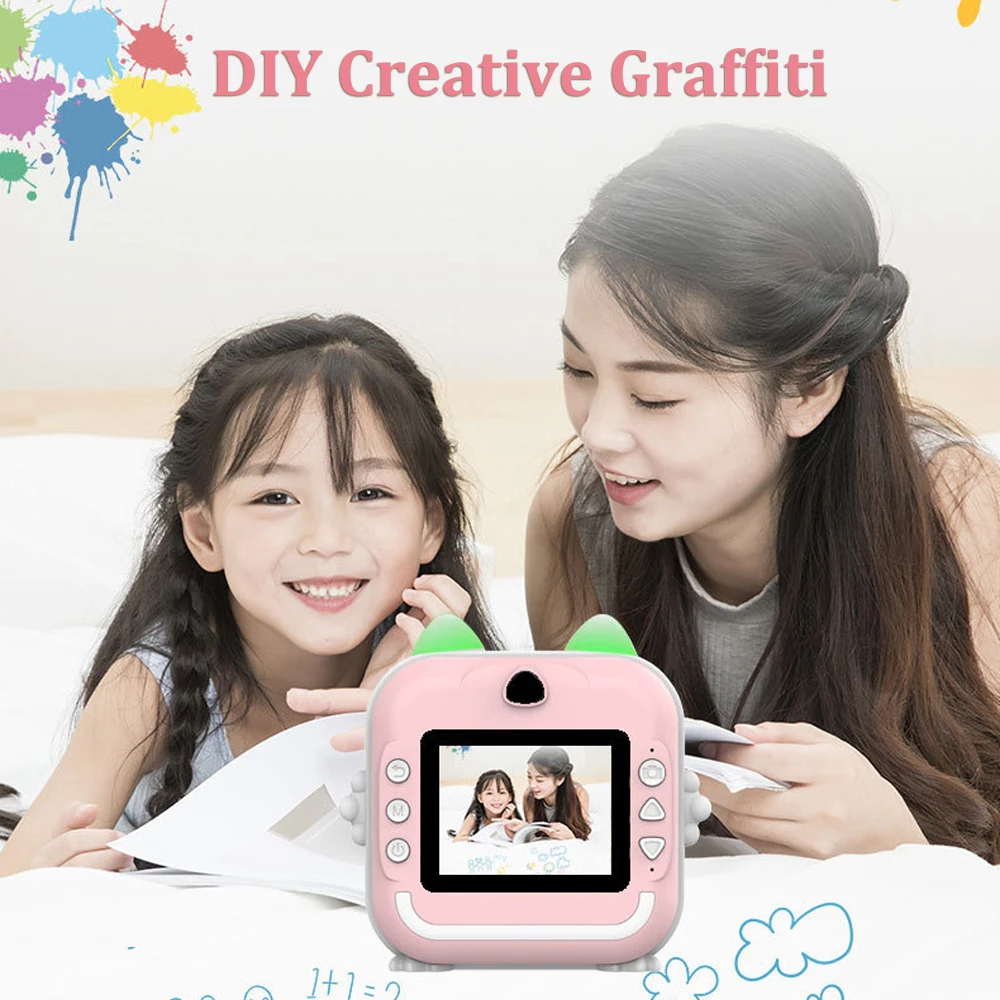 Kids Digital Photo Camera with Thermal Printer Child Camera Instant Print Video Recording Take Pictures Girl Boy Birthday Gifts